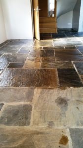 Flagstone Floor During Sealing Maldon