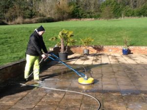 Sandstone Patio Brockhall During Cleaning