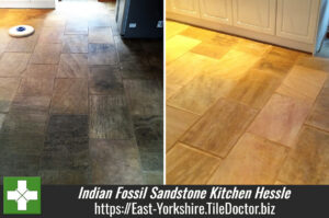 Indian Fossil Sandstone Kitchen Floor Restored in Hessle