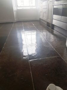 Flagstone Kitchen Floor Edinburgh After Sealing