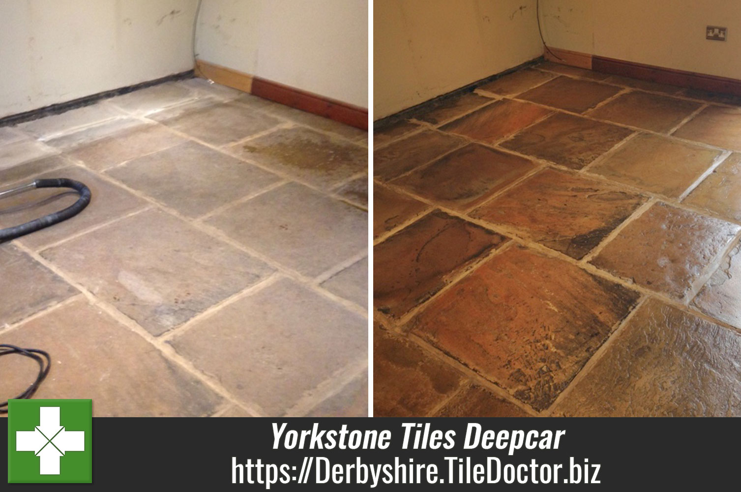Yorkstone Tiles Rejuvenated in Deepcar near Sheffield