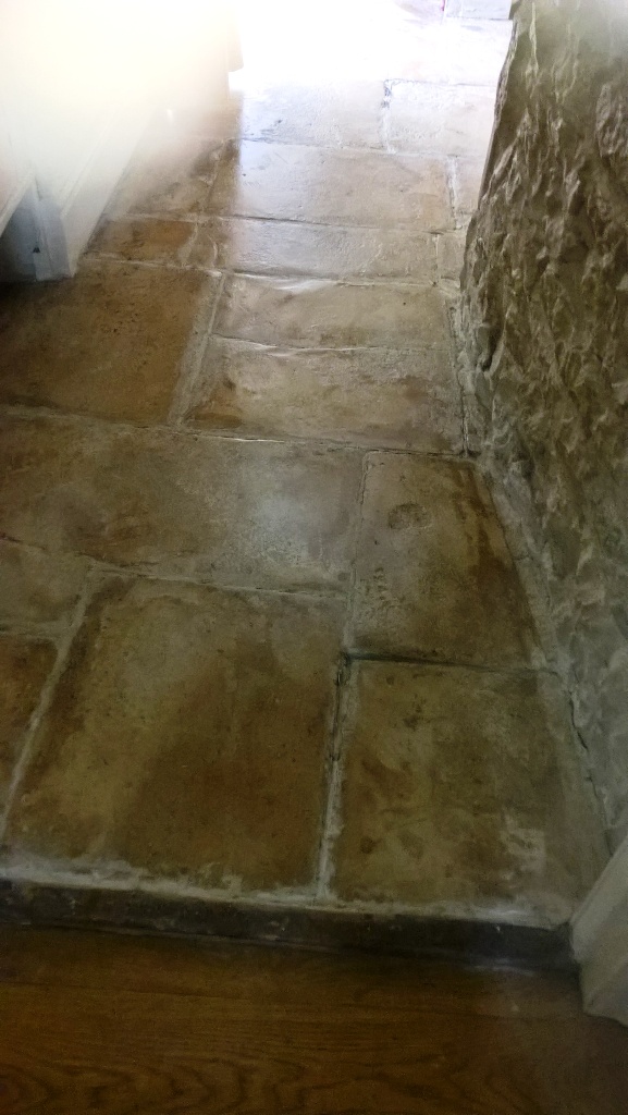 Old Flagstone Floor After Restoration at Minchinhampton Cottage