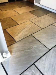 Flagstone floor after restoration Vines Cross