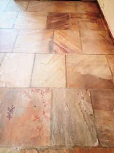 Indian Fossil Sandstone Floor Thirsk After Cleaning