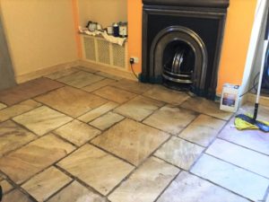 Flagstone Floor After Clean Seal Long Buckby