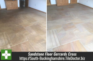 Smooth Indian Sandstone Kitchen Floor Renovation Gerard's Cross