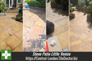 Bleach Stained Multicoloured Sandstone Patio Renovation Little Venice